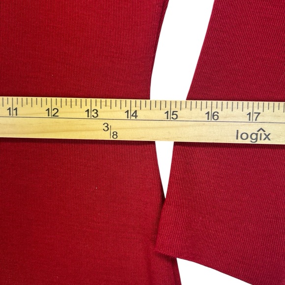 Andrea Jovine NWT 80’s Luxury 100% Wool Bodycon Dress Red Midi Vintage Size S - Picture 14 of 15